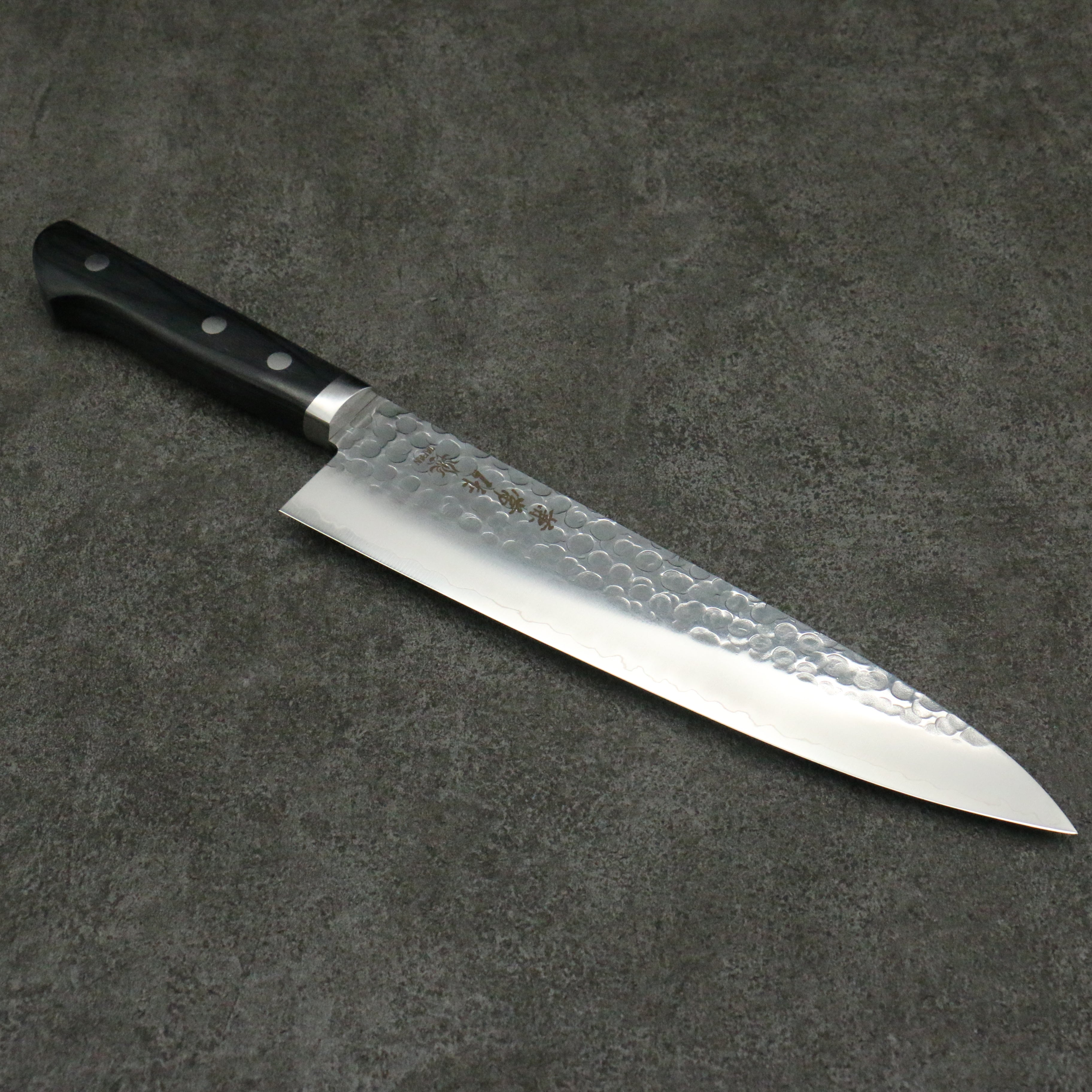 Kanetsune VG1 Hammered Gyuto 210mm Japanese Chef Knife with Black Pakkawood Handle - Perfect for Slicing, Dicing & Precision Cooking