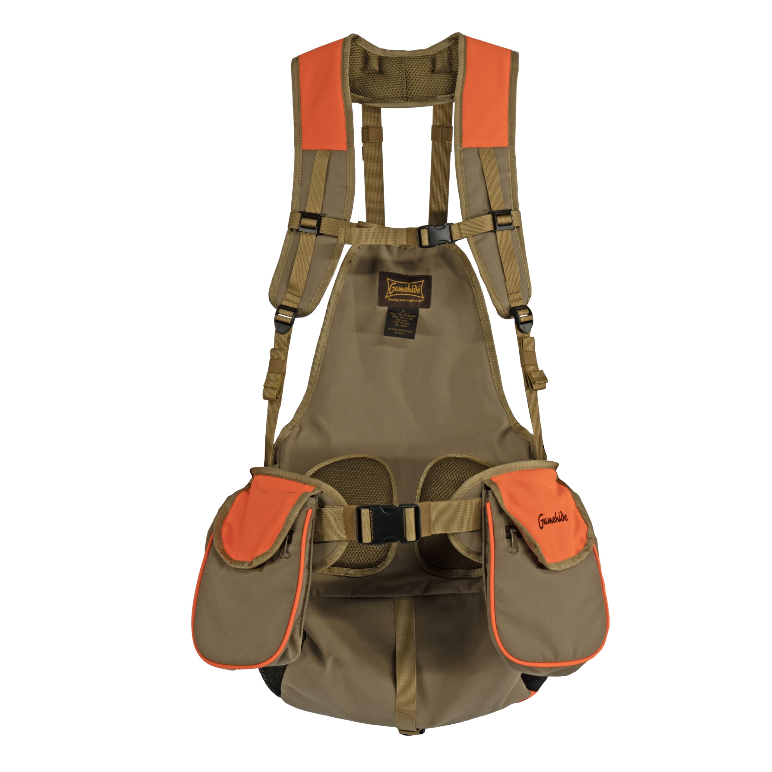Gamehide Men's Upland Game Bird Hunting Strap Vest - Fully Adjustable with Orange Tipping for Safety | Waterfowl & Pheasant Hunting Gear | Durable & Comfortable for Outdoor Adventures