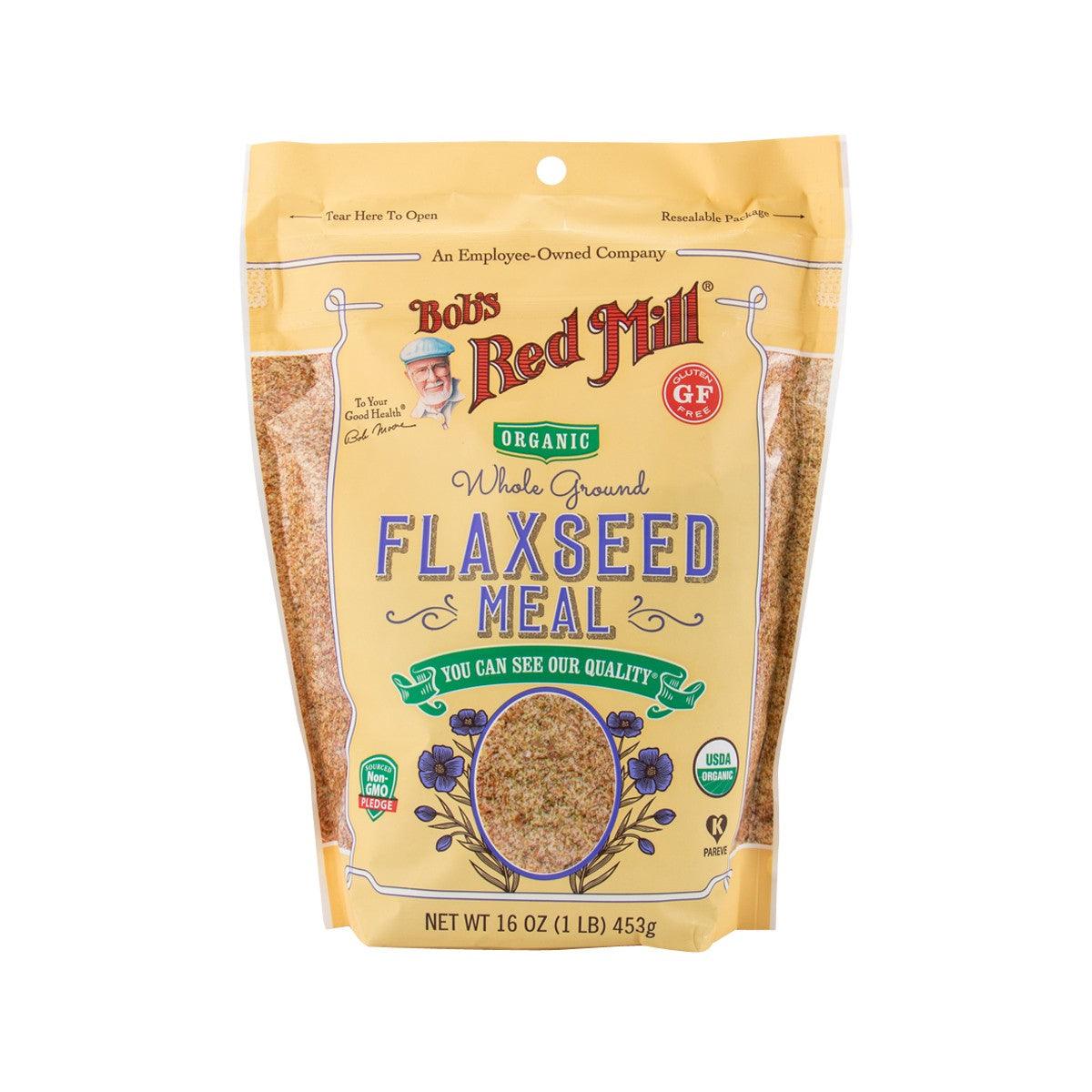 Organic Whole Ground Flaxseed Meal by Bob's Red Mill - 16oz (453g) | High Fiber Superfood for Smoothies, Baking & Healthy Recipes | USDA Certified Organic, Non-GMO, Gluten-Free