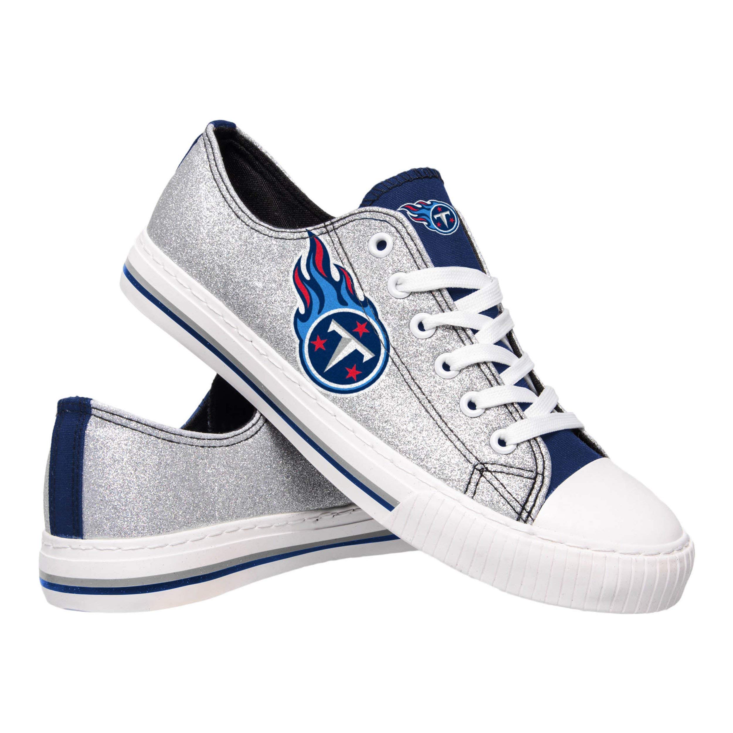 FOCO Women's NFL Team Logo Low Top Canvas Sneakers - Comfortable Casual Shoes for Ladies - Perfect for Game Day, Streetwear & Everyday Fashion