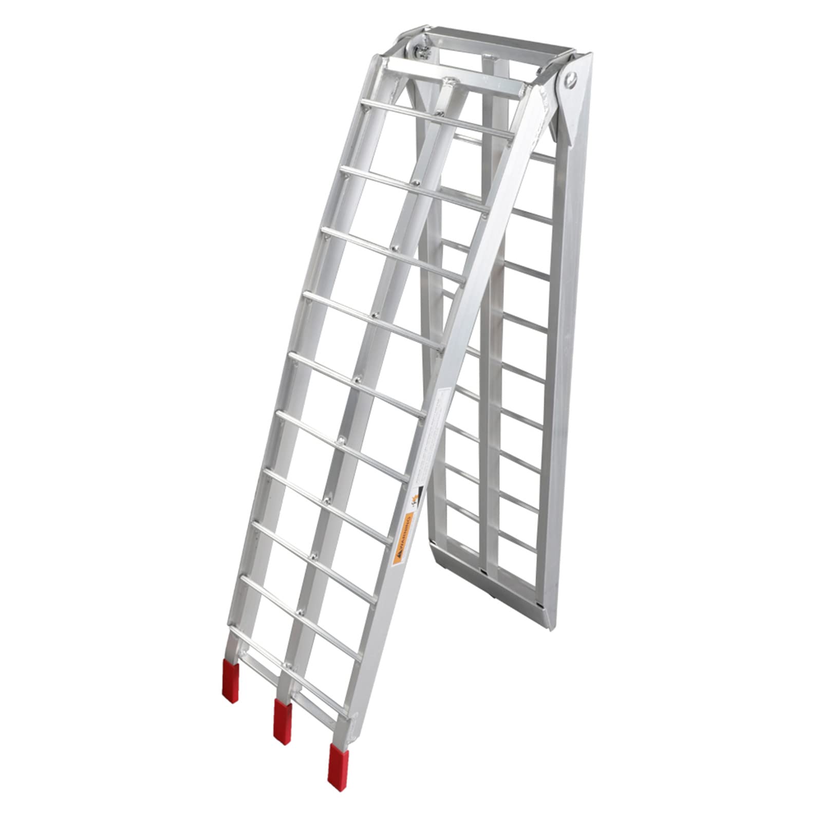 Heavy Duty 7.5ft Three-Section Aluminum ATV UTV Ramp - Silver Arched Design for Motorcycles, Snow Blowers, Lawn Mowers & Pickup Trucks | Perfect for Garage Loading, Off-Road Adventures & Farm Equipment Transport
