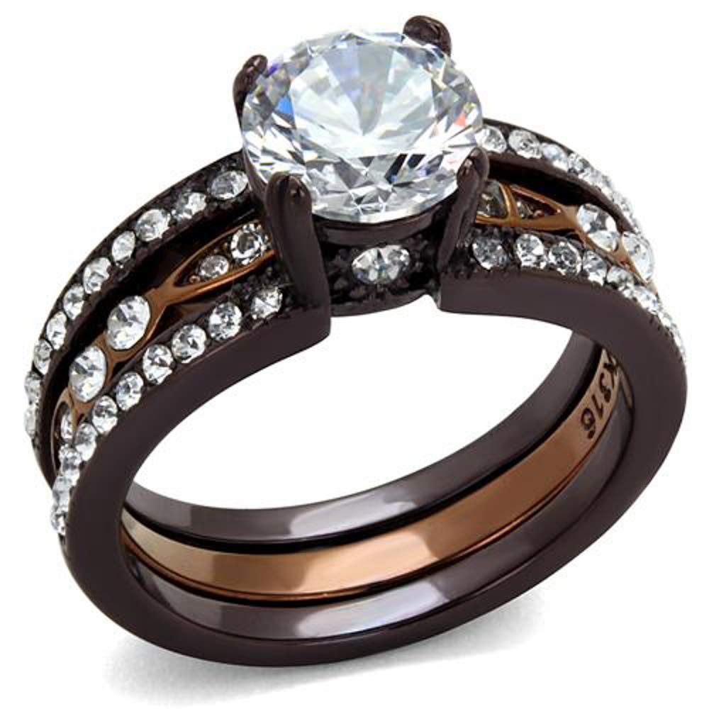 2.75ct CZ Chocolate Wedding Ring Set for Women Size 5-10 - Elegant Bridal Jewelry