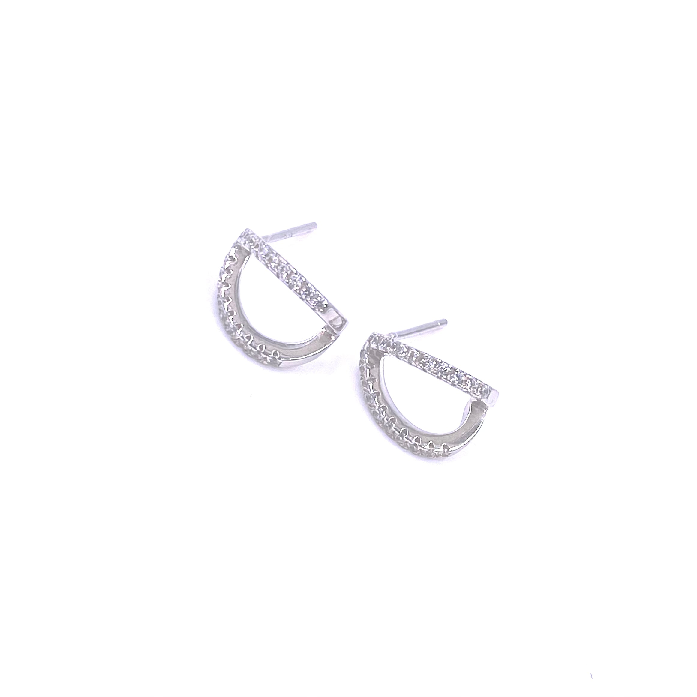 Ashley Gold Sterling Silver Mini Double CZ Hoop Earrings - Elegant & Dainty Jewelry for Women, Perfect for Everyday Wear & Special Occasions