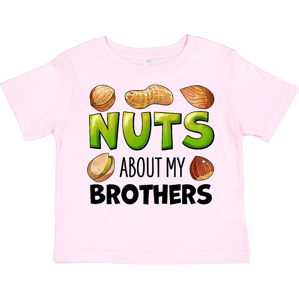 Funny Nuts About My Brothers Peanut Almond Pistachio Toddler T-Shirt - Cute Sibling Matching Outfit for Family Photos & Casual Wear