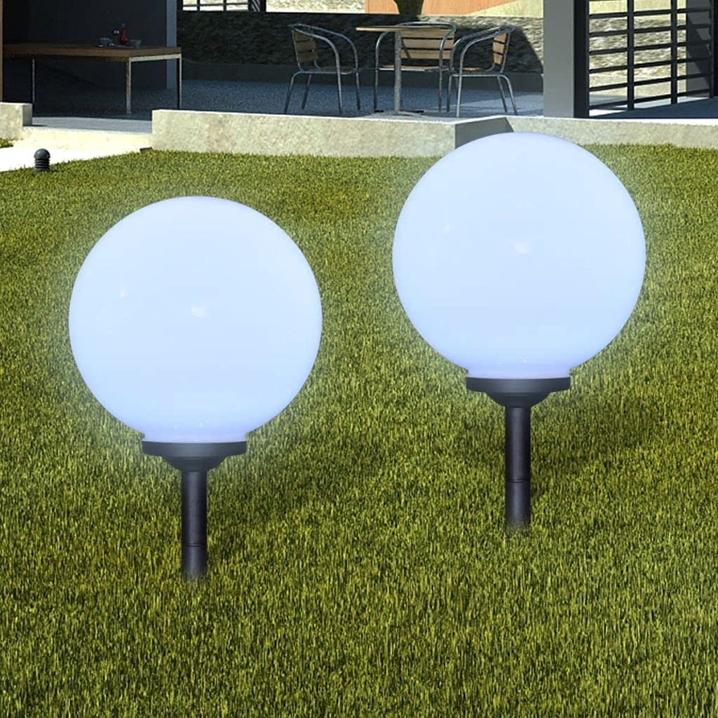 2 Pack 11.8 Inch Solar Pathway Lights - Waterproof LED Garden Solar Lamp with Ground Spikes for Yard, Patio, Walkway & Landscape Decoration | Outdoor Solar Lighting for Driveway, Garden Path, Backyard & Lawn