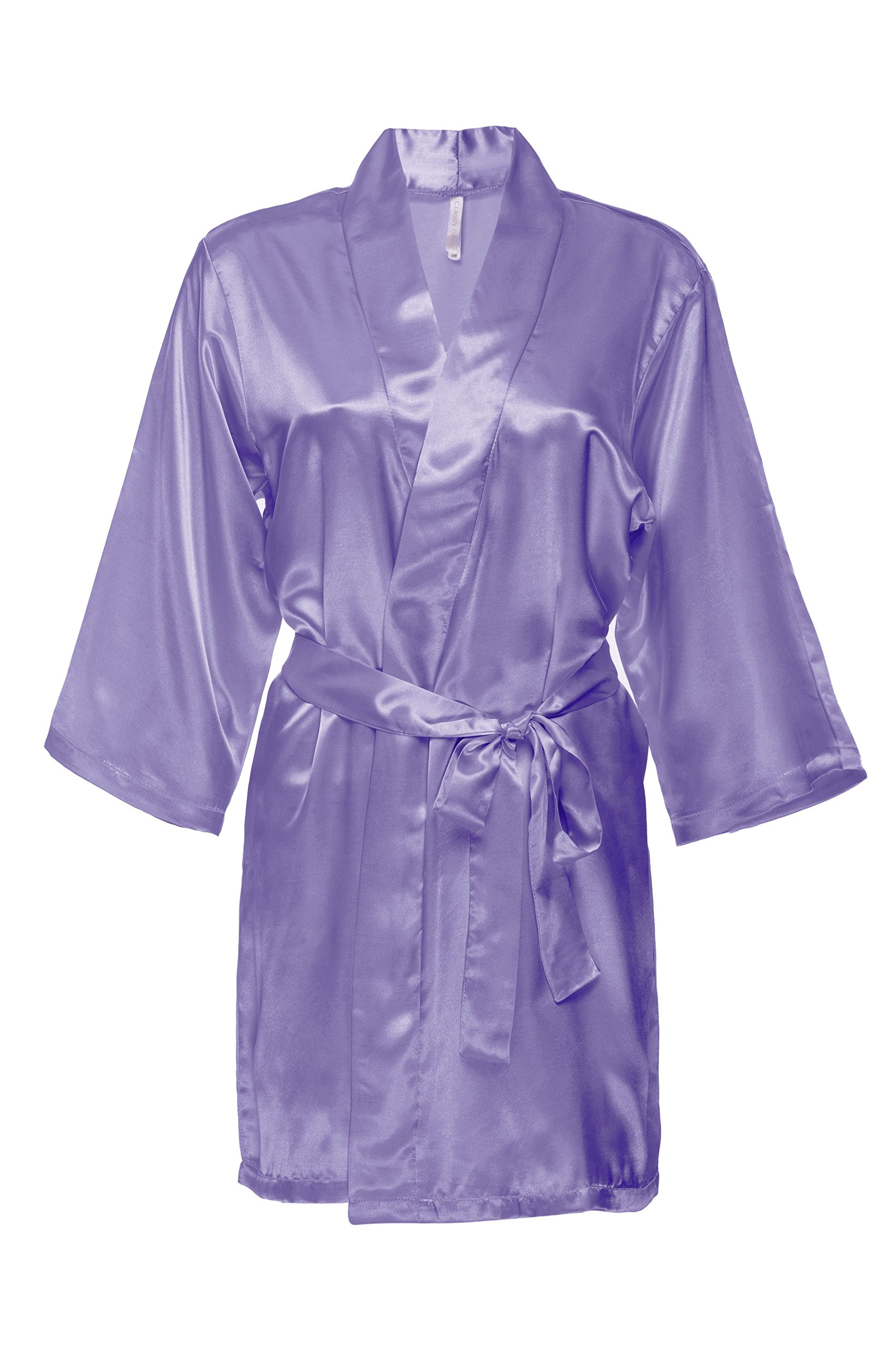 Elegant Satin Robe for Women - Soft Lavender Bridal Loungewear, Wedding Morning Dressing Gown, Spa & Honeymoon Luxury Robe
