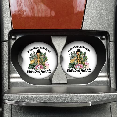 Plant Lover Car Coasters for Coffee & Drinks - Funny Car Accessories