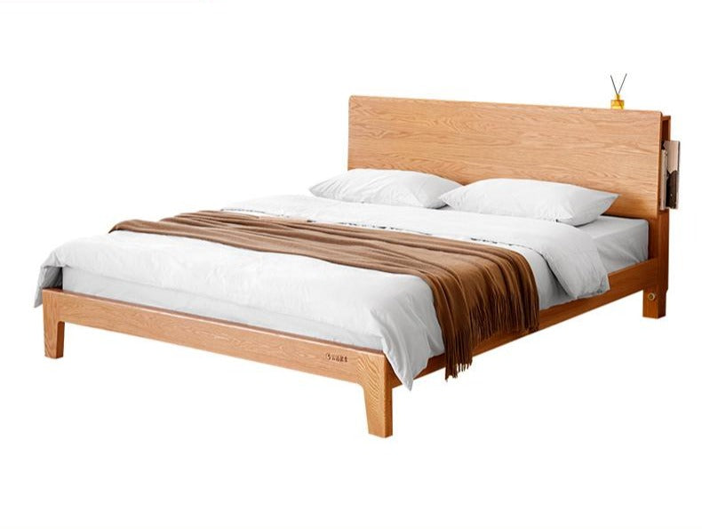 BRYSON Japanese Nordic Style Solid Wood Bed Frame - Minimalist Modern Bedroom Furniture for Small Spaces & Cozy Home Decor