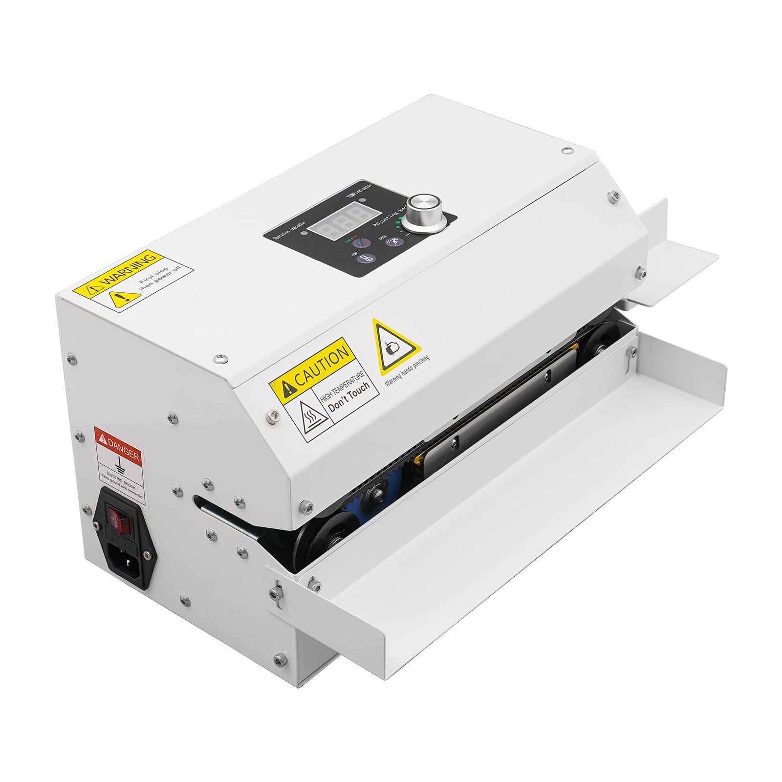 Commercial Heat Sealer Machine - Automatic Continuous Bag Sealer with Adjustable Temperature & Speed | Heavy Duty Horizontal Sealing Equipment for Plastic Packaging Bags | Ideal for Food, Medical & Industrial Packaging