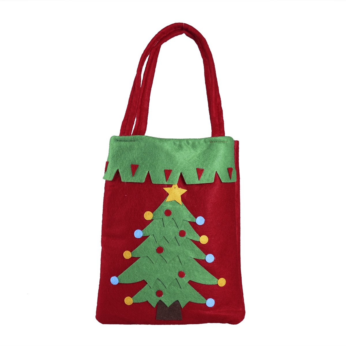Amosfun Christmas Decorations Bags - 20 Pack Non-Woven Fabric Candy Treat Bags for Holiday Gifts, Stocking Stuffers & Tree Decorations (Red/Green)