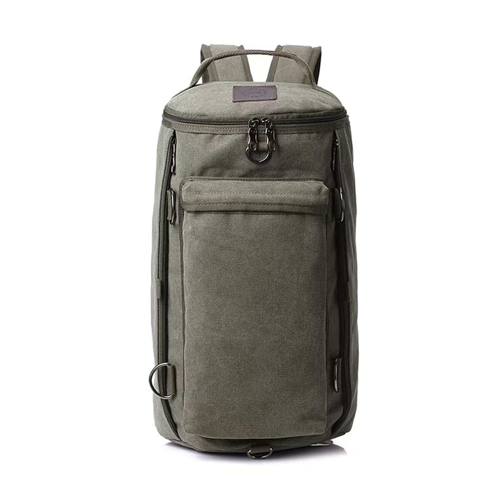 WENICER Durable Canvas Travel Backpack for Men & Women - Convertible Carry On Luggage & Duffel Bag - Army Green - Perfect for Hiking, Camping & Business Trips