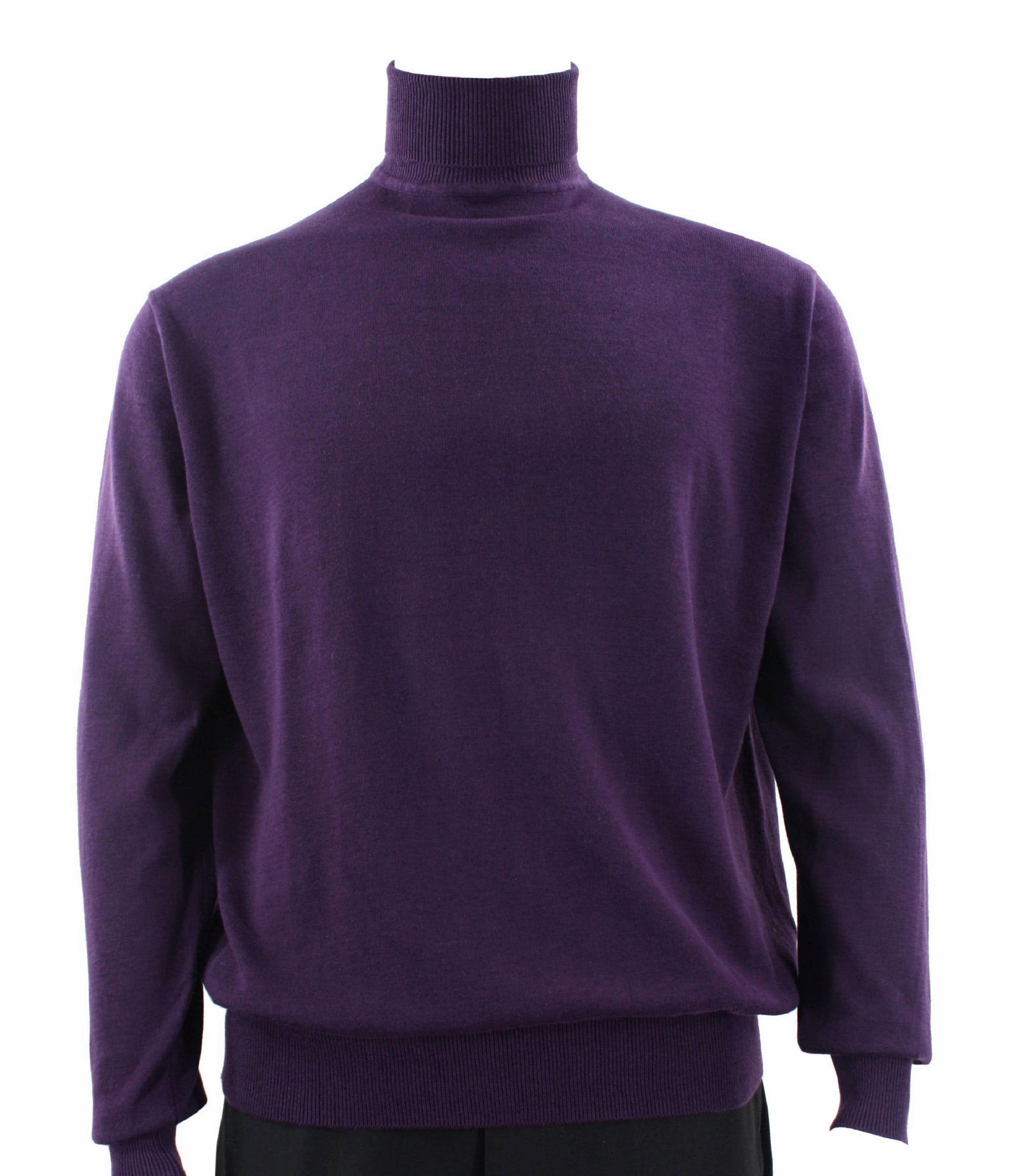 Bassiri Long Sleeve Turtleneck Purple Sweater for Women - Soft Winter Knit Pullover - Perfect for Office, Date Night & Casual Outfits