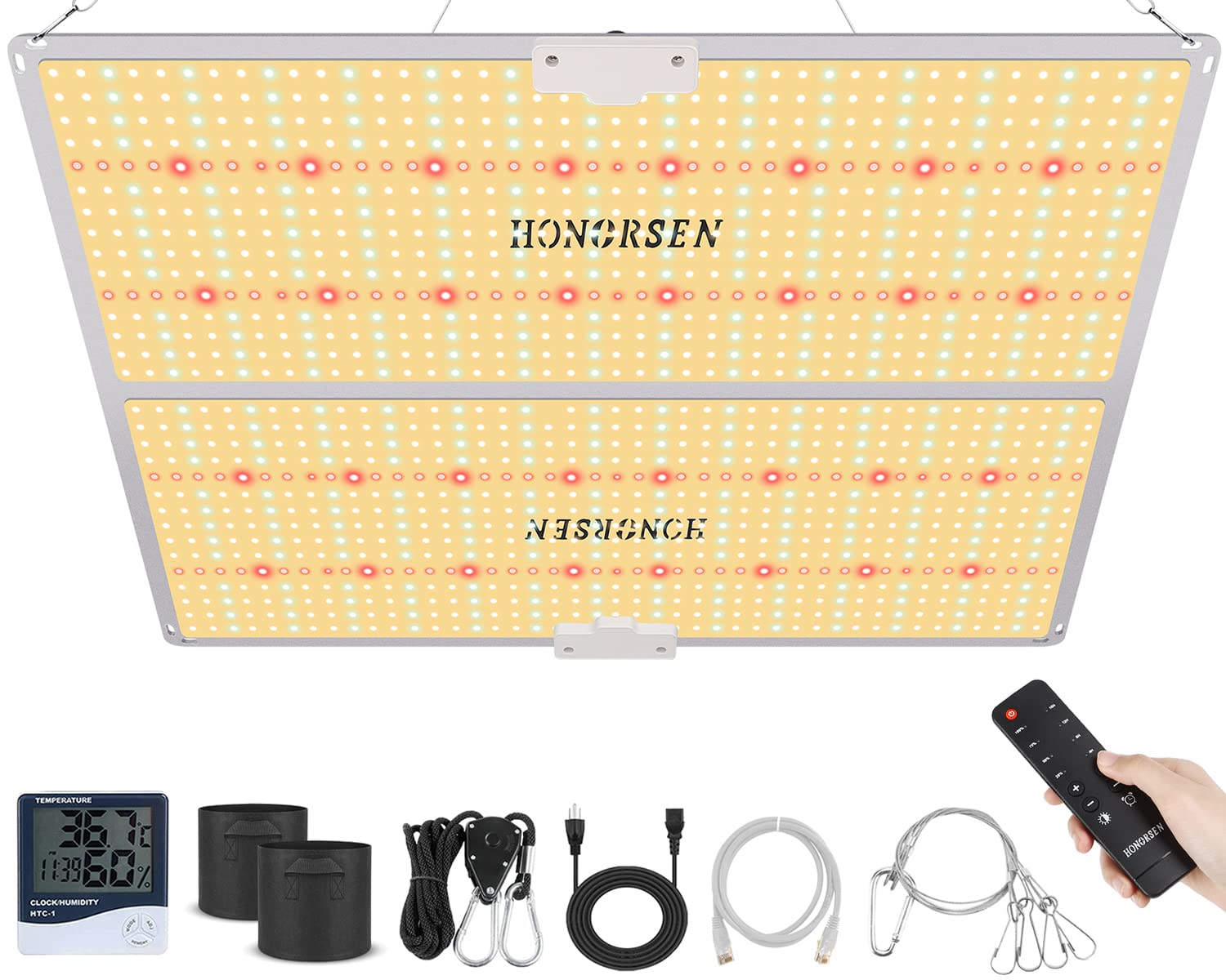 HONORSEN 4000W Full Spectrum LED Grow Light for Indoor Plants - 1276 LEDs, Dimmable with Timer & Remote Control, Covers 5x5ft - Ideal for Hydroponics, Veg & Flower Growth in Greenhouses & Grow Tents