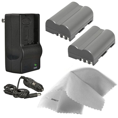 Nikon D300 Replacement Batteries (2-Pack) - High Capacity Digital NC Intelligent Li-ion Battery with AC/DC Travel Charger - Perfect for Travel Photography & Professional Shooting