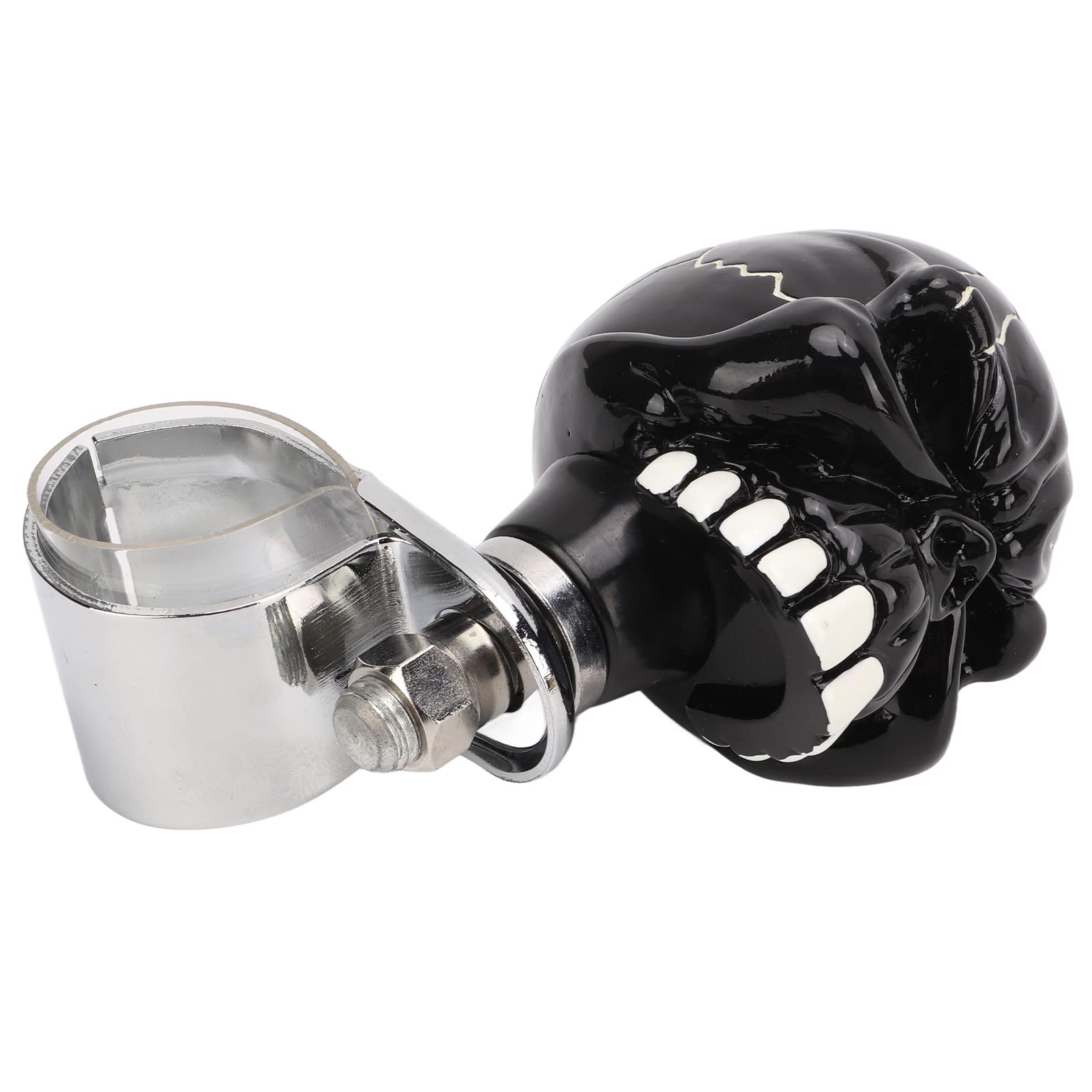 Universal Black Skull Shaped Suicide Button Steering Wheel Decoration for SUV & Trucks - Car Accessories for Customization & Personal Style