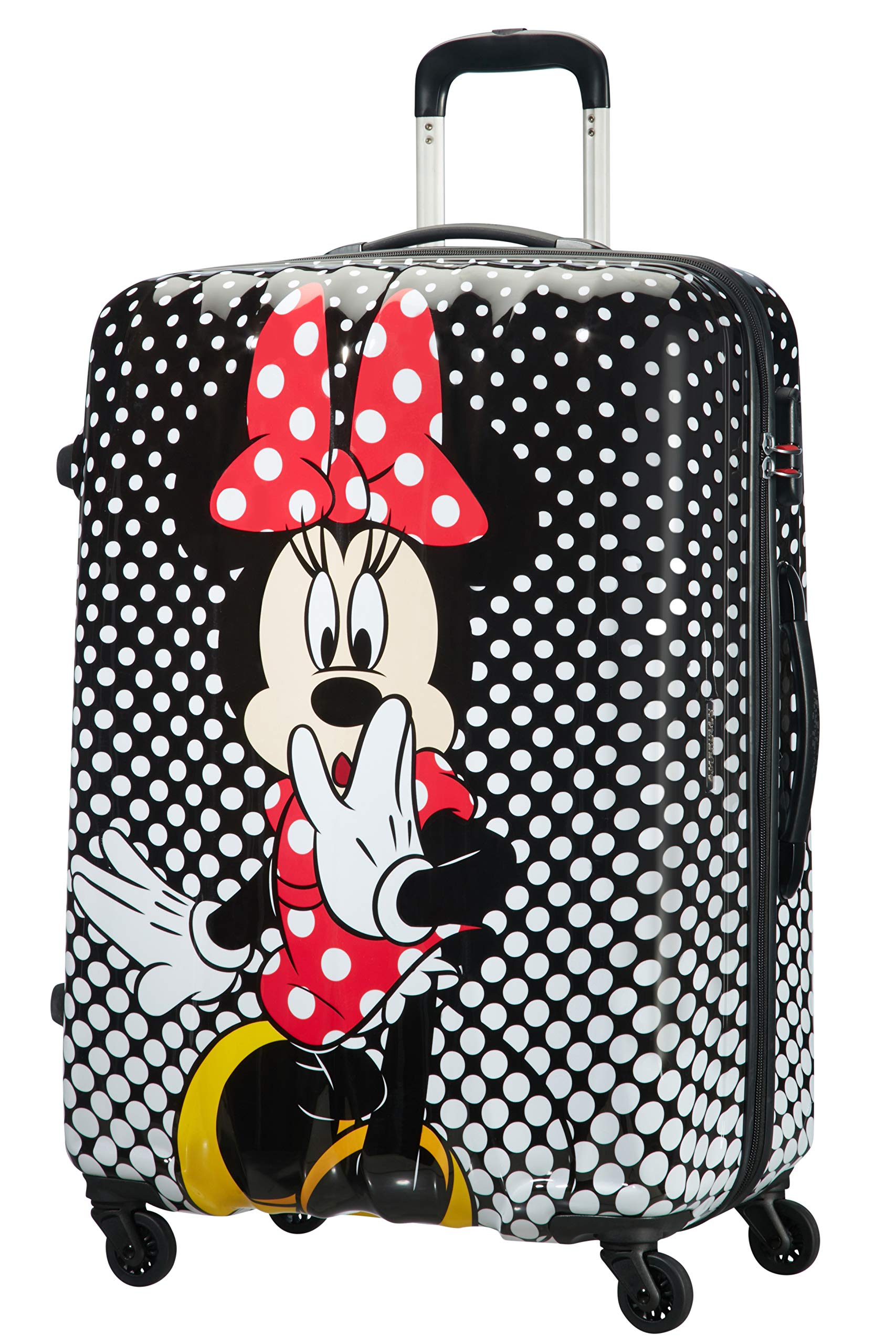 American Tourister Unisex-Adult & Kids Luggage - Minnie Mouse Polka Dot Design, 75cm-88L Capacity, Multicolor (Perfect for Family Vacations, School Trips & Disney Adventures)