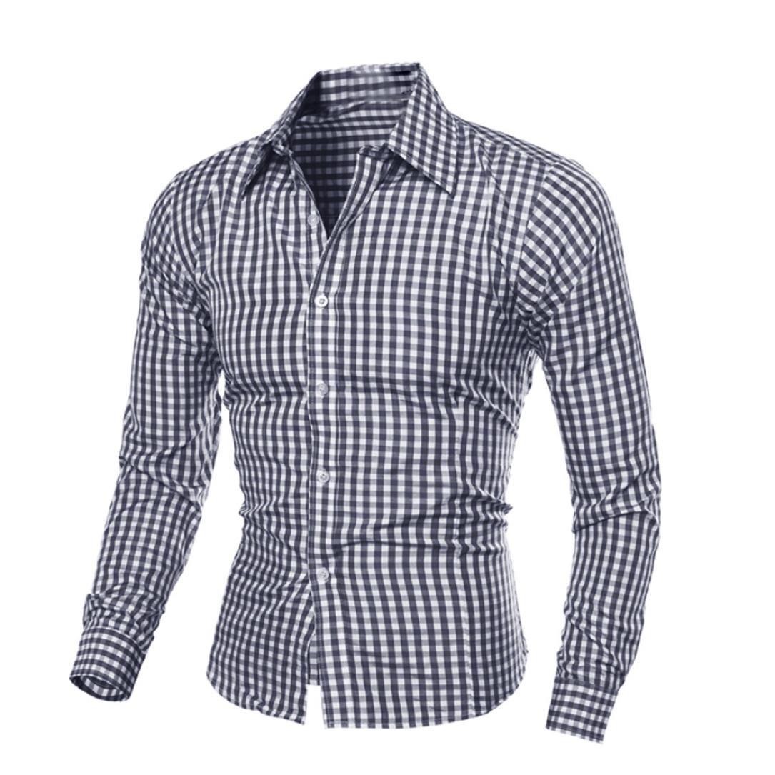 Premium Men's & Boys' Long Sleeve Dress Shirt - Slim Fit Business Casual Lattice Pattern Button Down Shirt for Office, Wedding & Formal Events