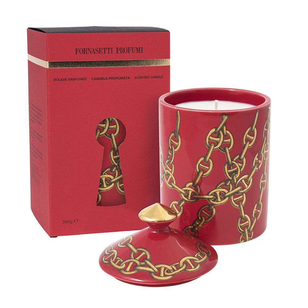 Fornasetti Catene Scented Candle 300g - Luxury Home Decor Scented Candle for Living Room, Bedroom & Bathroom - Premium Soy Wax Aromatherapy Candle for Relaxation & Gift Giving