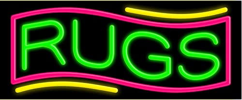 Custom Neon Sign for Home Decor - USA Made Glass Rug Neon Light for Bedroom, Living Room & Bar