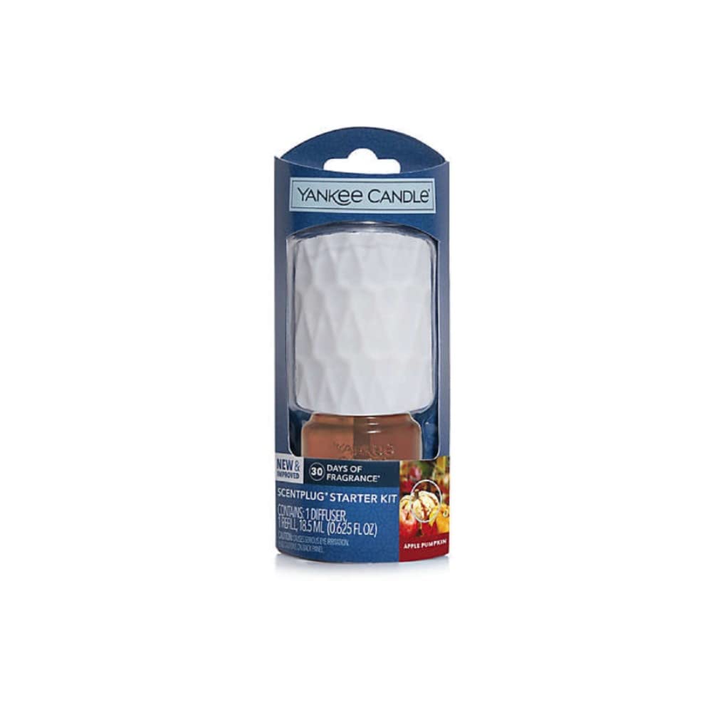 Yankee Candle ScentPlug Starter Kit - Apple Pumpkin Fragrance Air Freshener for Home, Office & Car | Fall Seasonal Scent, Plug-in Air Freshener System with Refillable Oil Diffuser | Perfect for Living Room, Bedroom, Bathroom & Small Spaces