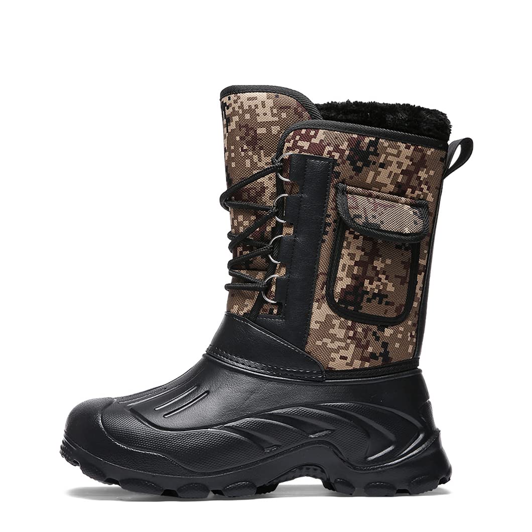 Men's High-Top Hiking Boots - Waterproof Anti-Slip Snow Boots for Outdoor Trekking & Mountain Climbing - Perfect for Winter Adventures & Rough Terrain Hiking