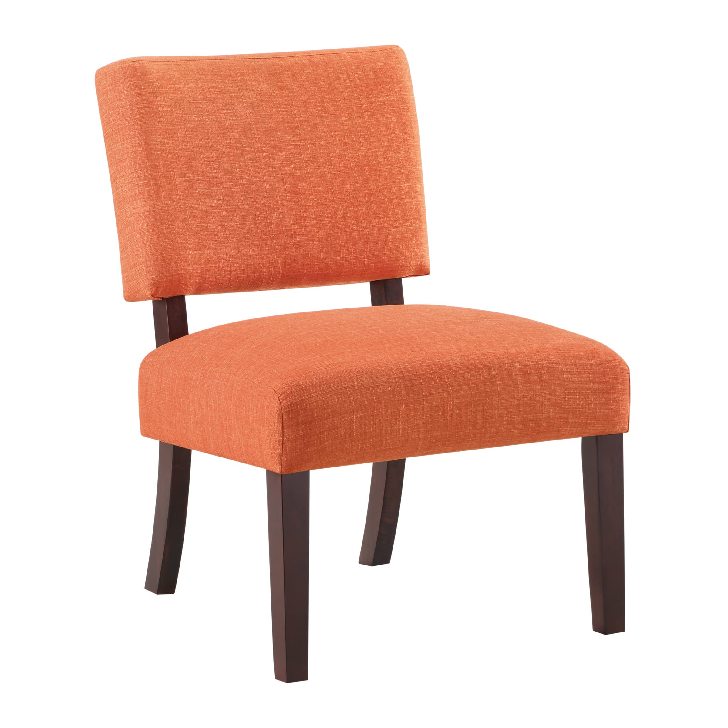 OSP Home Furnishings Mid-Century Modern Accent Chair with Wood Legs & Tangerine Fabric - Stylish Living Room Seating for Home Office, Lounge & Reading Nook
