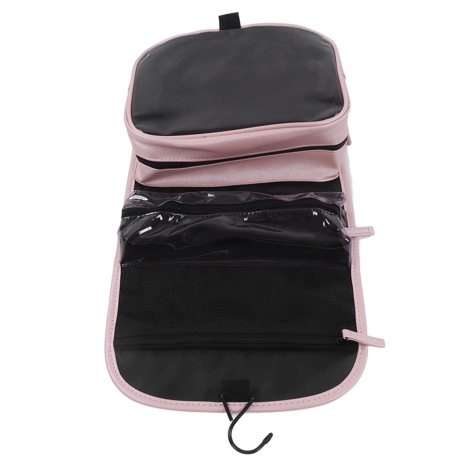 Premium Leather Cosmetic Travel Toiletry Bag for Women & Men - Waterproof Makeup Organizer with Hanging Hook - Perfect for Vacation, Business Trips & Gym Essentials Storage