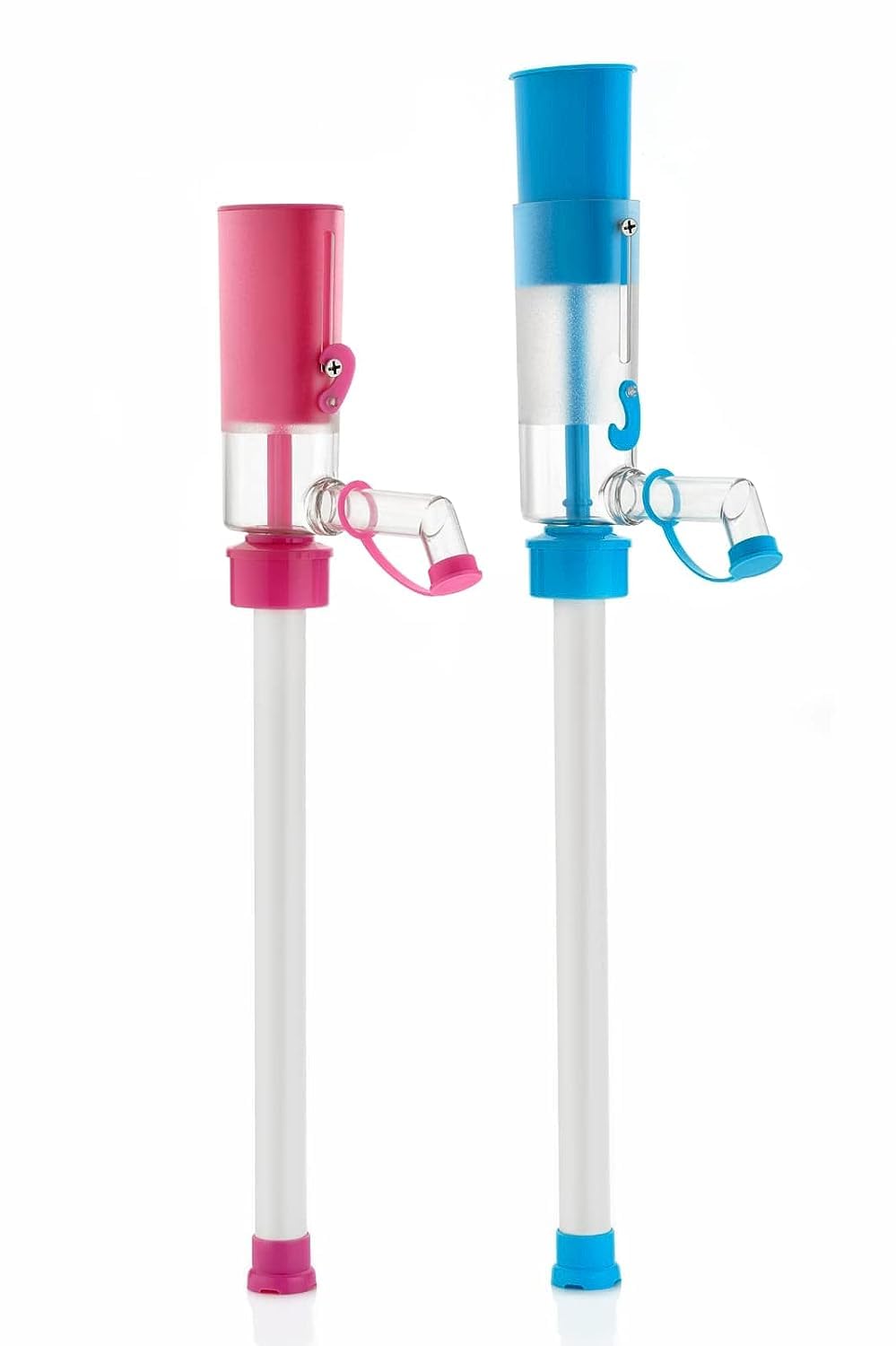 Kitchwish Manual Oil Pump - 2 Pack, Transparent Plastic & Fiber Kitchen Oil Dispenser for Cooking, Frying & Baking - Perfect for Olive Oil, Canola & Vegetable Oils