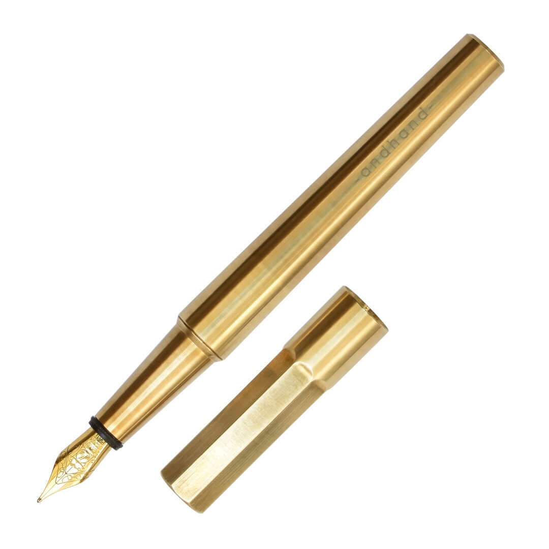Andhand Method Fountain Pen with Medium Nib - Premium Brass Body for Smooth Writing | Perfect for Calligraphy, Journaling & Office Use