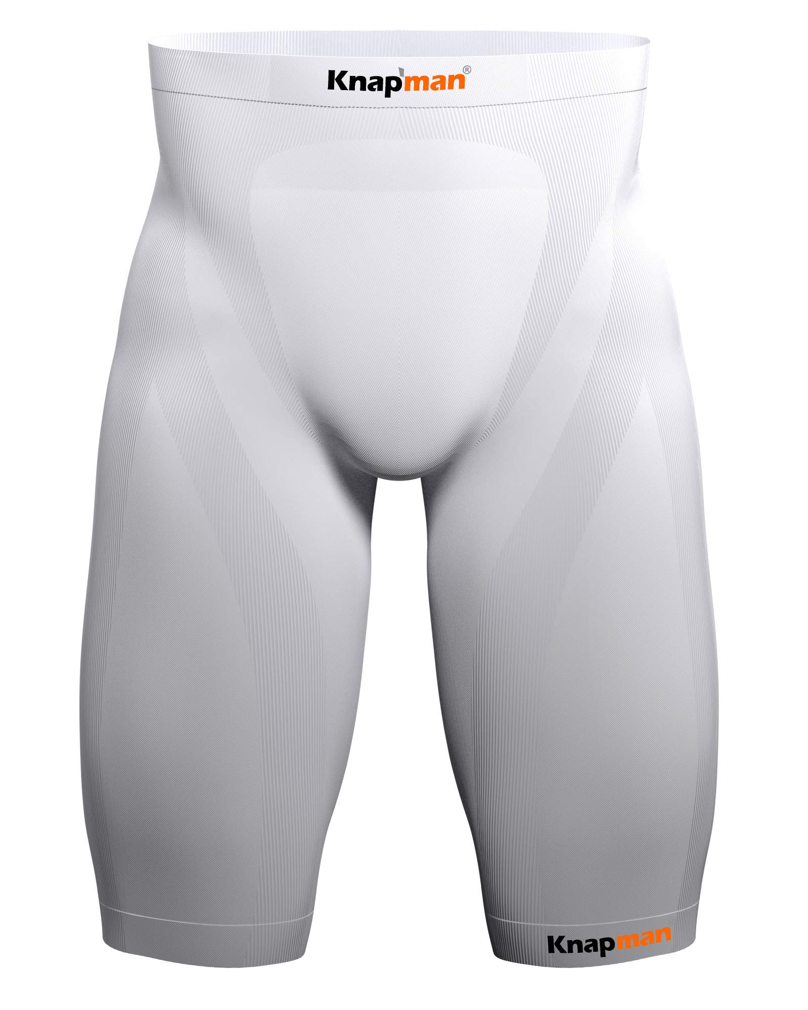 Knap'man Zoned Compression Shorts for Men - 25% Off White - High Performance Workout & Running Shorts for Gym & Sports