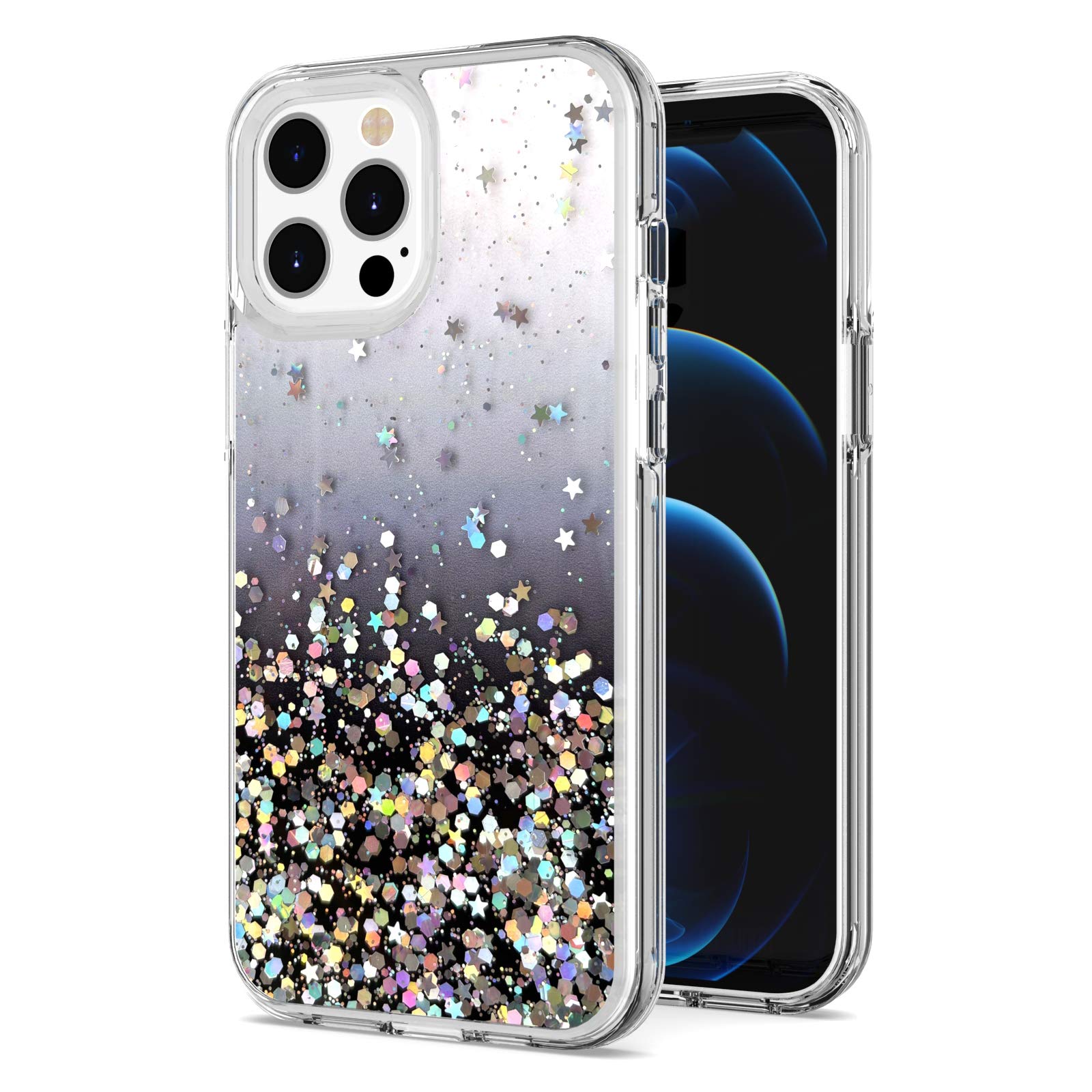 Moto G Stylus 2021 Case - Shimmer Epoxy Transparent Glitter Hybrid Protective Cover (Smoke Color) | Durable Shockproof Phone Case for Everyday Use & Style Protection