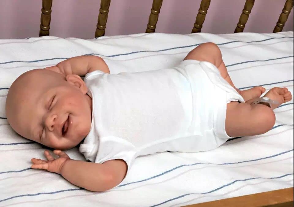 18 Inch Lifelike Pinky Reborn Sleeping Baby Doll - Realistic Full Body Silicone Newborn Doll Gift Set for Boys & Kids | Perfect for Role Play, Cuddling, and Collecting