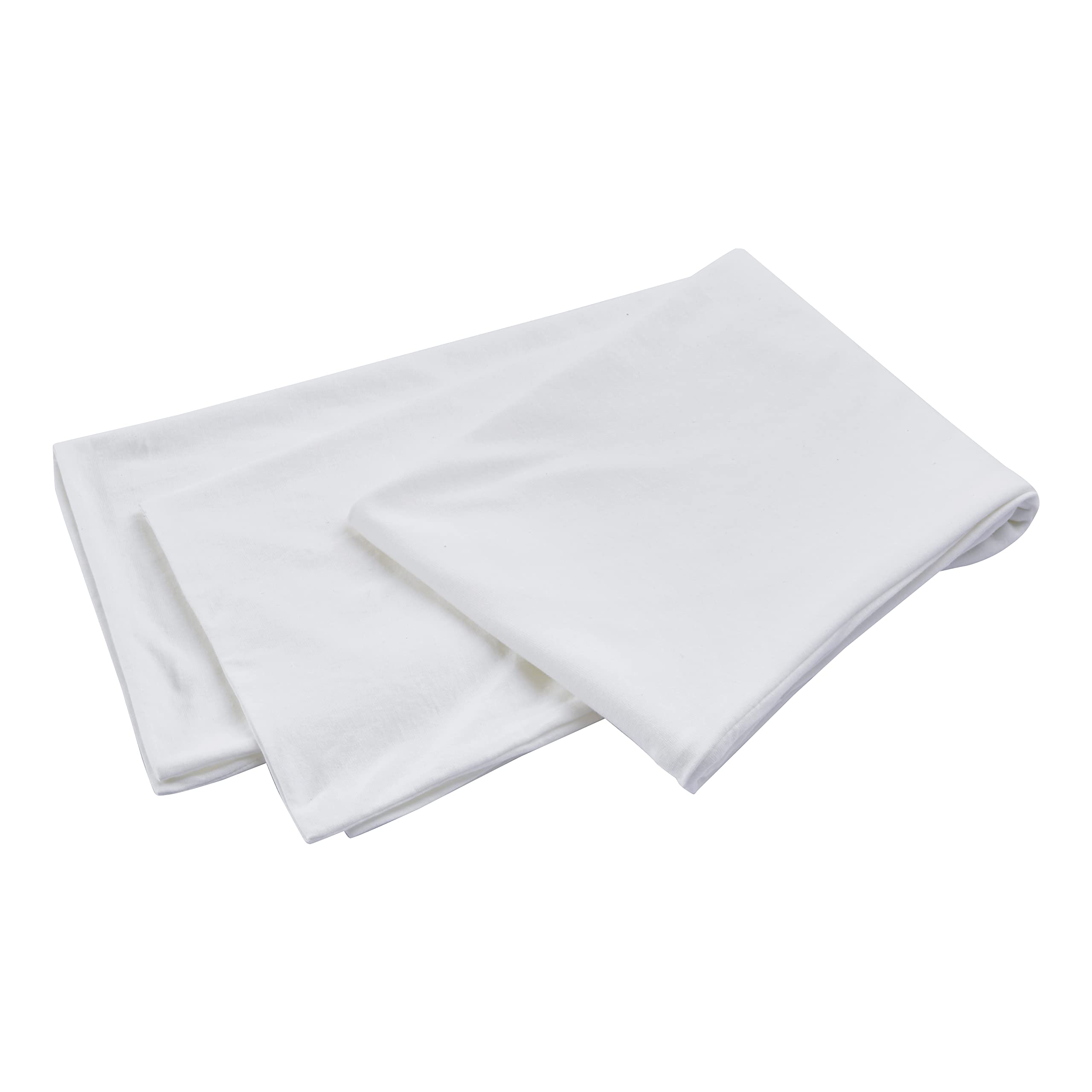 Oubonun 100% Jersey Cotton Body Pillow Cover with Zipper - Soft Removable Long Pillow Case for Adults - Breathable Knitted Cotton Pillowcase (White, 21