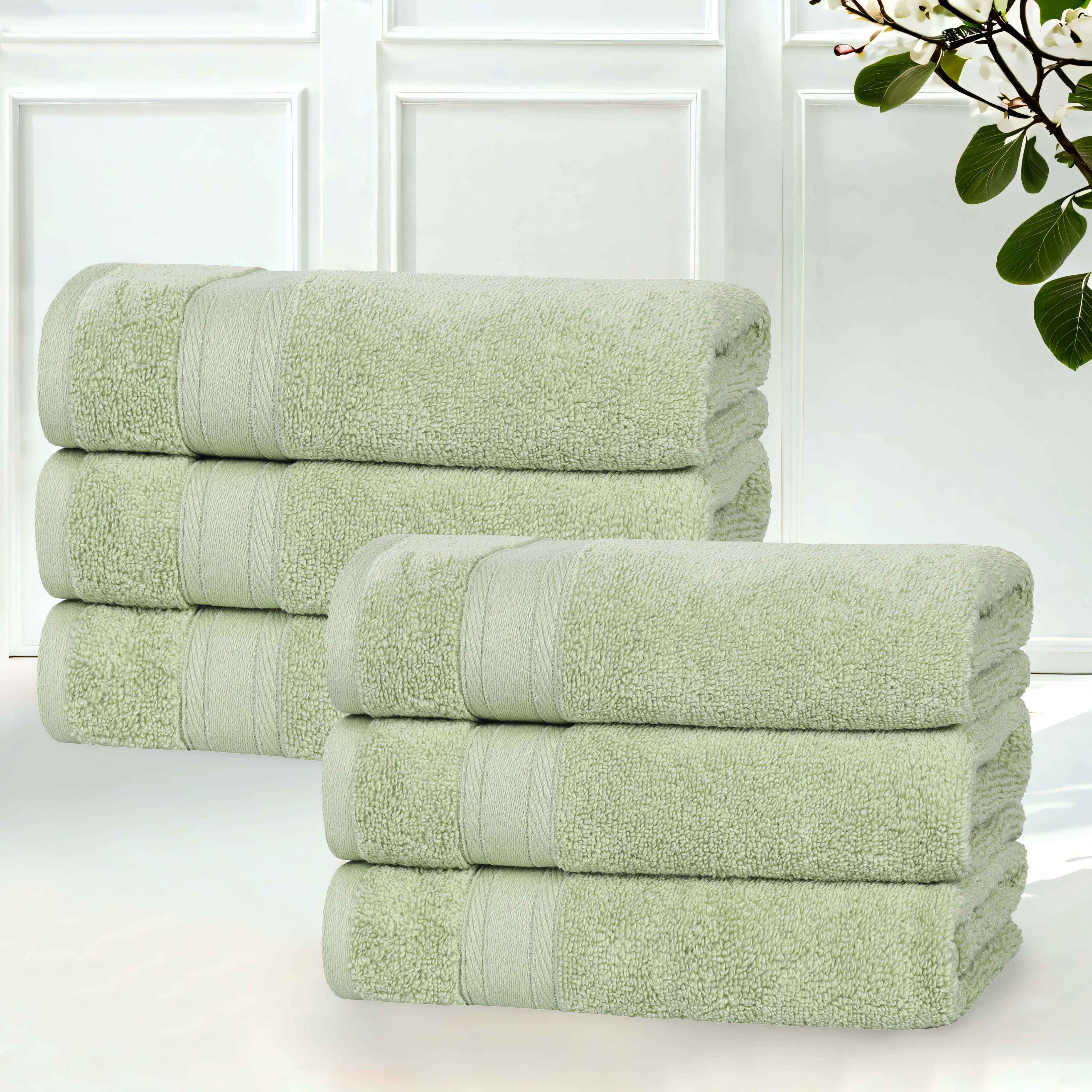 Premium Belmont Zero Twist Cotton Medium Weight Hand Towels - Soft & Absorbent Set of 6 for Bathroom, Kitchen & Guest Use - Ideal for Home, Spa & Hotel