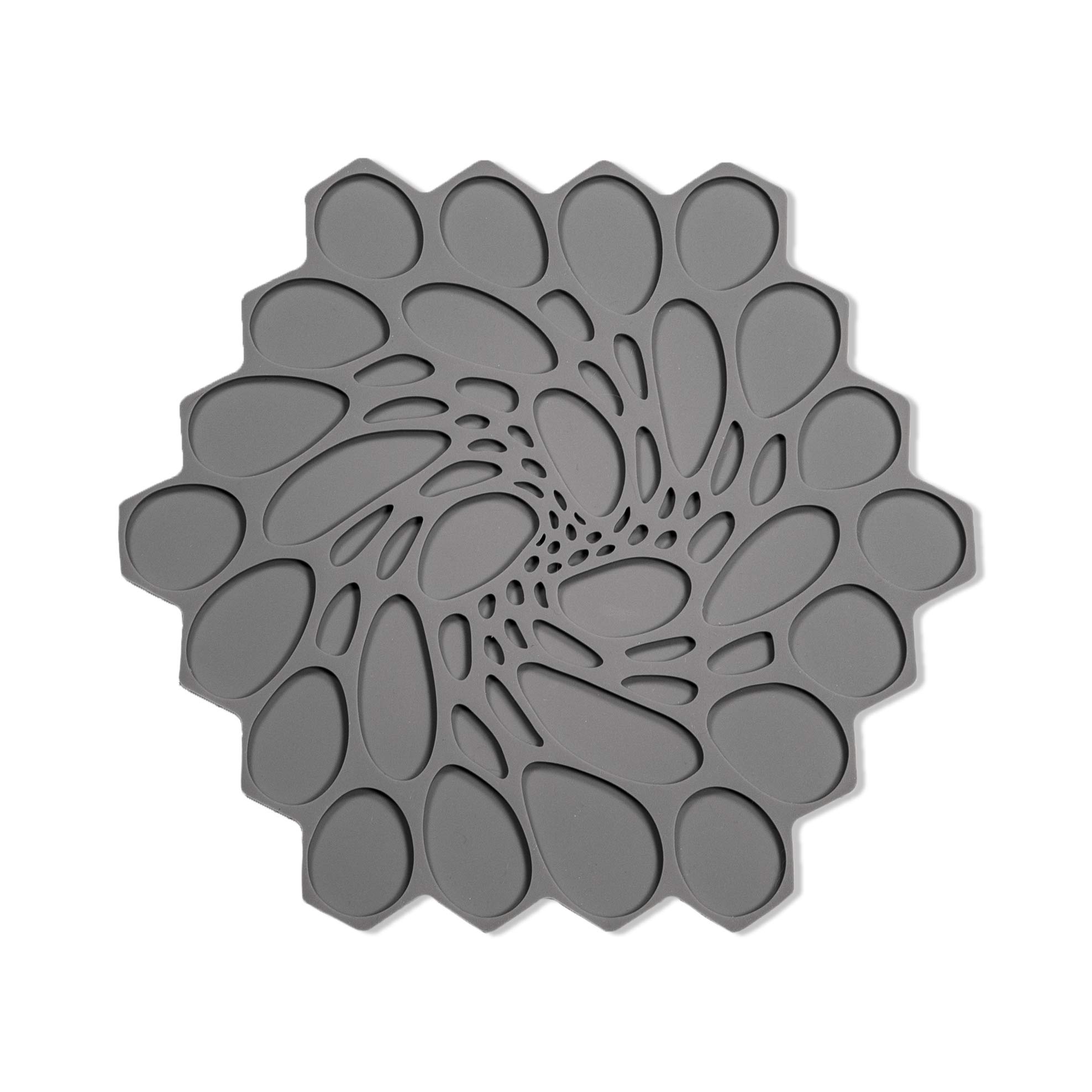 Modern-Twist 7 x 7 Hive Silicone Trivet – Heat Resistant Up to 675°F, Non-Slip Table Protector for Hot Pans & Pots – Cement Gray – Perfect for Kitchen Countertops, Dining Tables & Outdoor BBQ Use