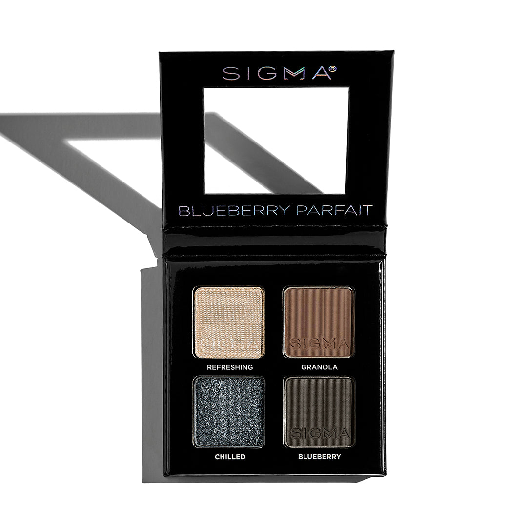 Blueberry Parfait Eyeshadow Quad - 4 Shade Matte & Shimmer Palette for Everyday & Party Makeup | Vegan & Cruelty-Free