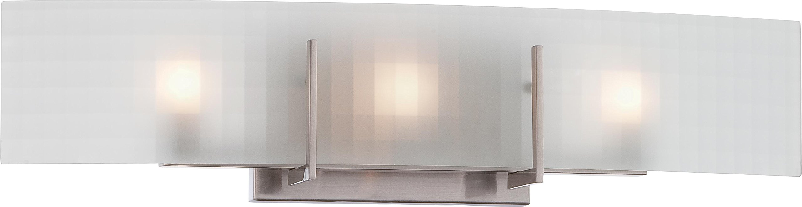 Nuvo 60/5187 Three Light Bathroom Vanity Fixture - Polished White, Nickel, Brushed Silver for Modern Home Decor | Perfect for Bathroom, Powder Room, and Dressing Area Lighting