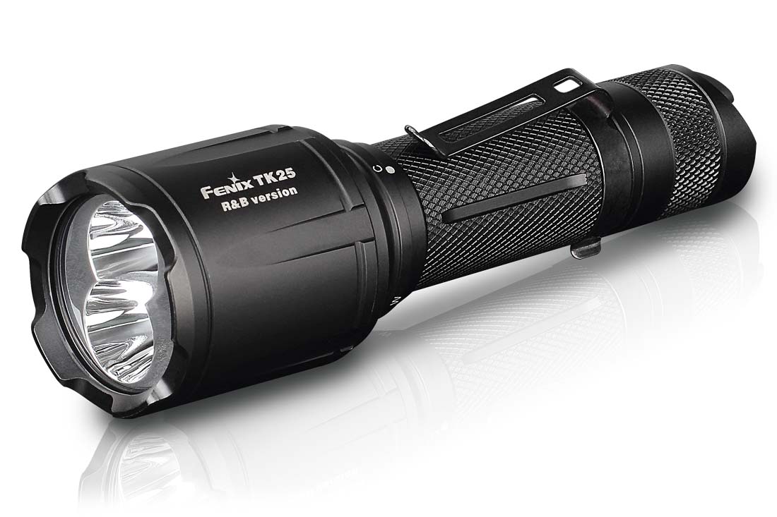 Fenix TK25 R&B Blue/Red Dual Light Flashlight - High Power LED Tactical Light for Camping, Hunting & Emergency Use (Discontinued Model)