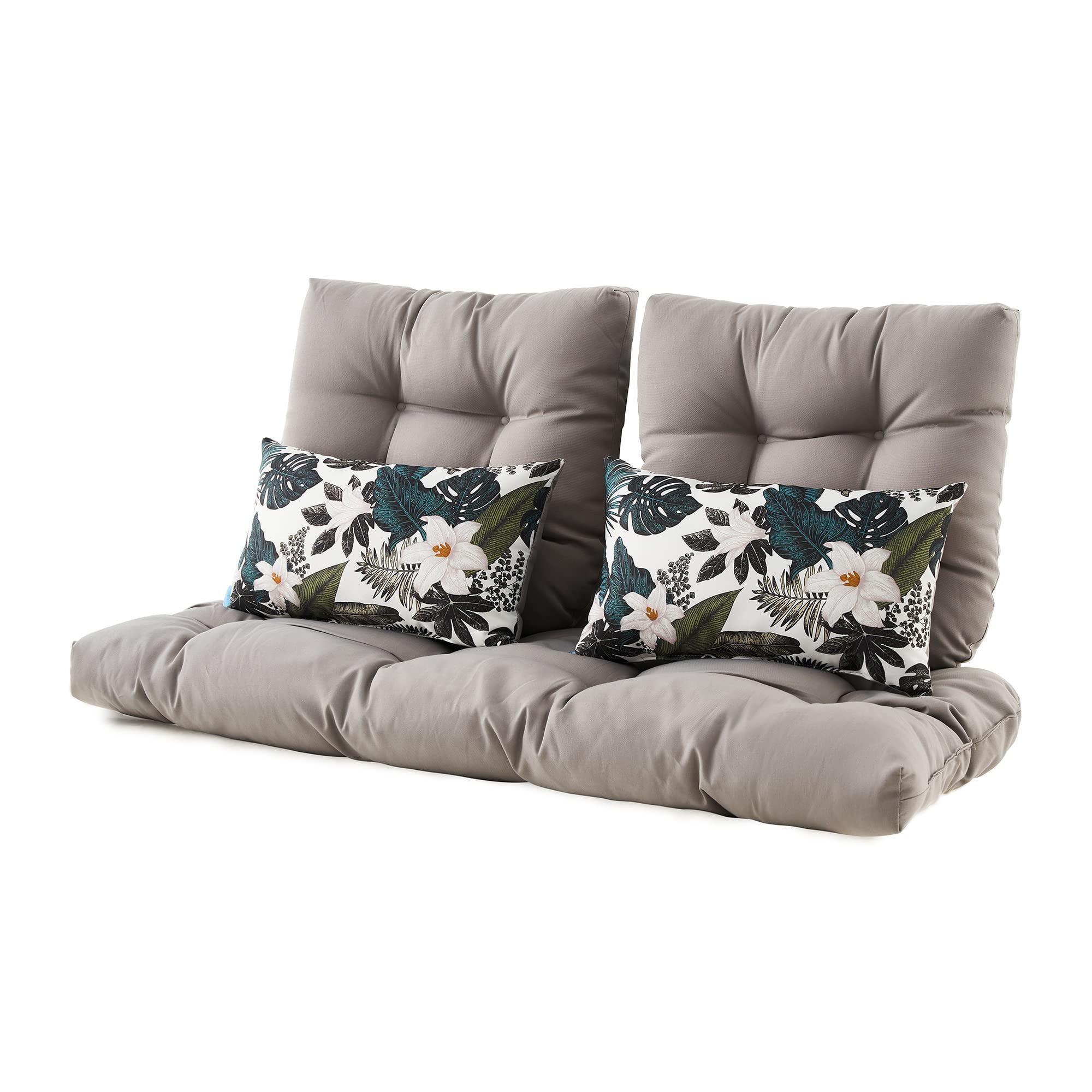 ARTPLAN All-Weather Outdoor Cushions Set of 5 - Waterproof Loveseat & Bench Cushions with Tufted Design for Patio Furniture - Perfect for Garden, Deck, Poolside & Backyard Relaxation