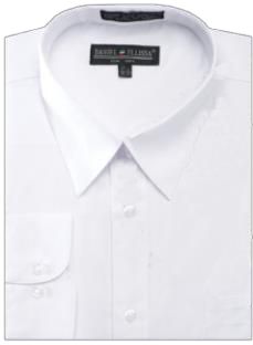 Daniel Ellissa DS3001 White Basic Dress Shirt with Convertible Cuffs - Formal & Business Attire for Office & Special Occasions