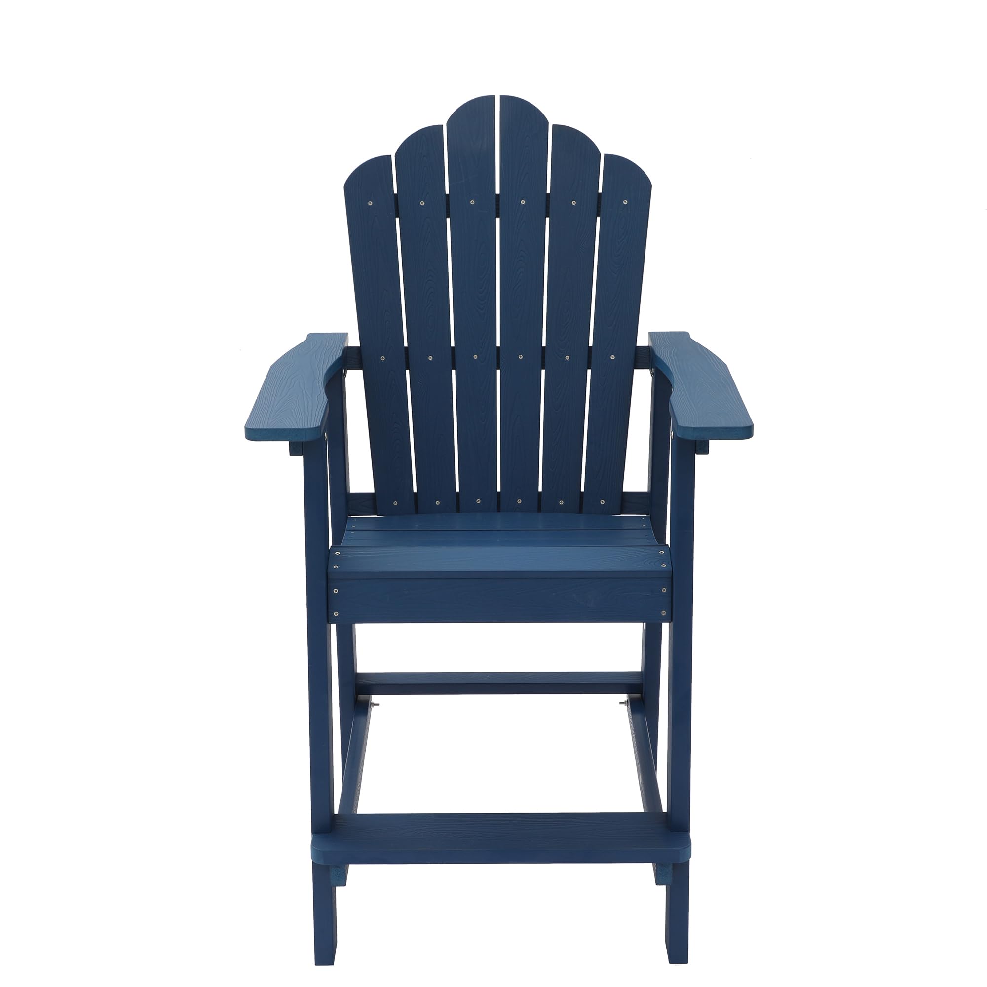 MONDAWE Tall Adirondack Chair - Weather-Resistant Recycled Poly Balcony Chair with Footrest - Outdoor Patio Bar Stool for Deck, Lawn, Pool & Backyard - Perfect for Relaxing in Blue