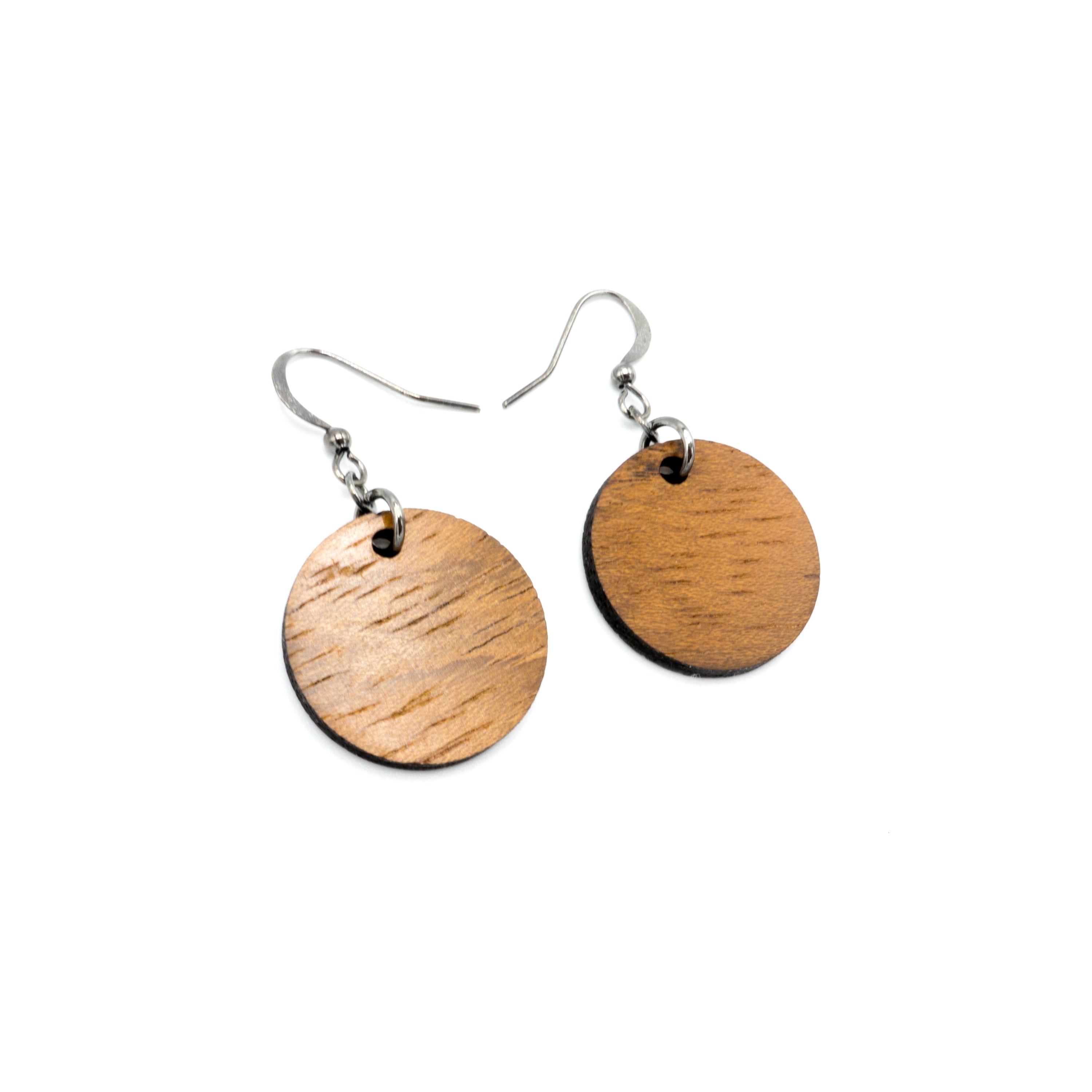 Circle 02 Wooden Earrings - Handcrafted Jatoba Wood Dangle Earrings for Women | Boho Chic Jewelry for Everyday Wear & Special Occasions