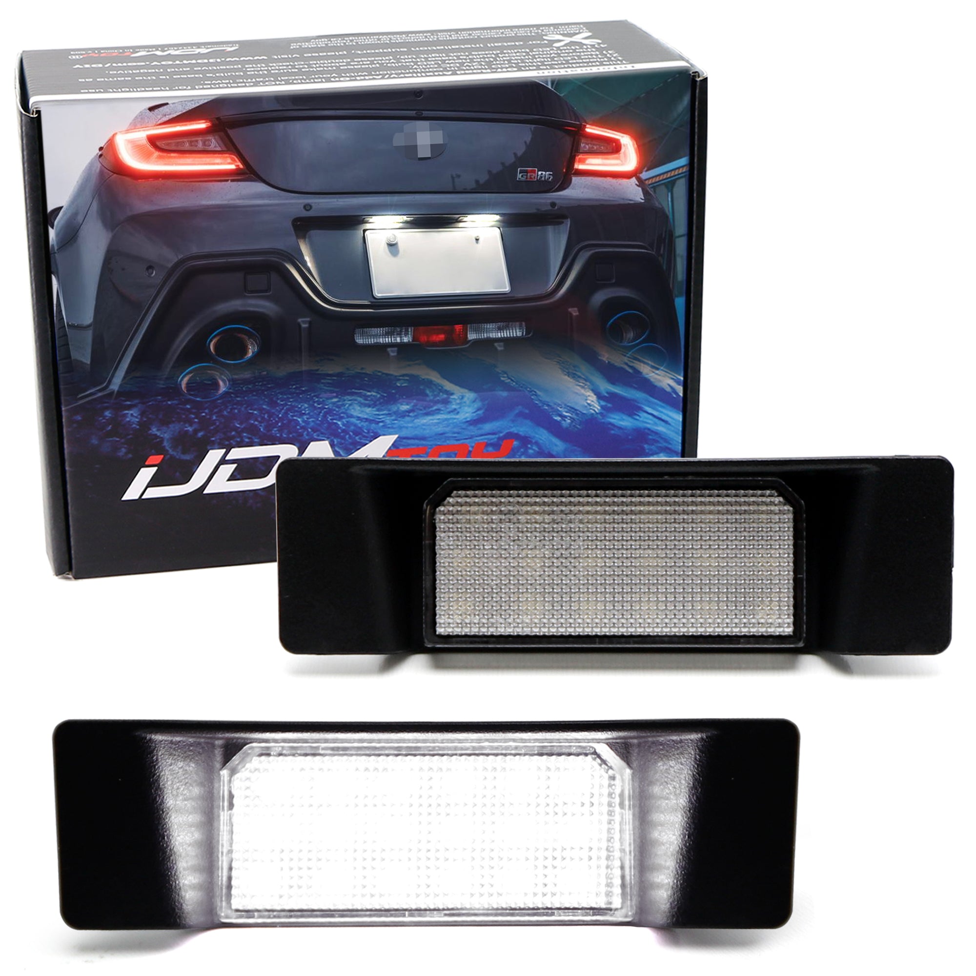 18 SMD Ultra-Bright LED License Plate Lights - Compatible with 2022+ Subaru BRZ & Toyota GR86 - 3X Brighter Than OEM - Easy Installation for Enhanced Night Visibility & Style Upgrade