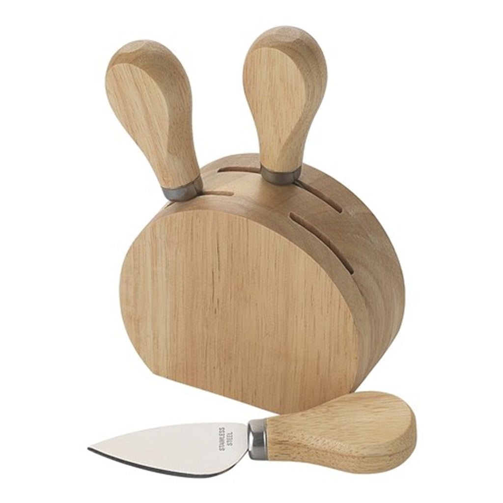 Porto Bon Appetit Cheese Board Set - 4 Piece Wooden Cheese Serving Tray with Knives for Entertaining, Wine Pairing & Charcuterie Platter (Perfect for Parties, Picnics & Gifts)