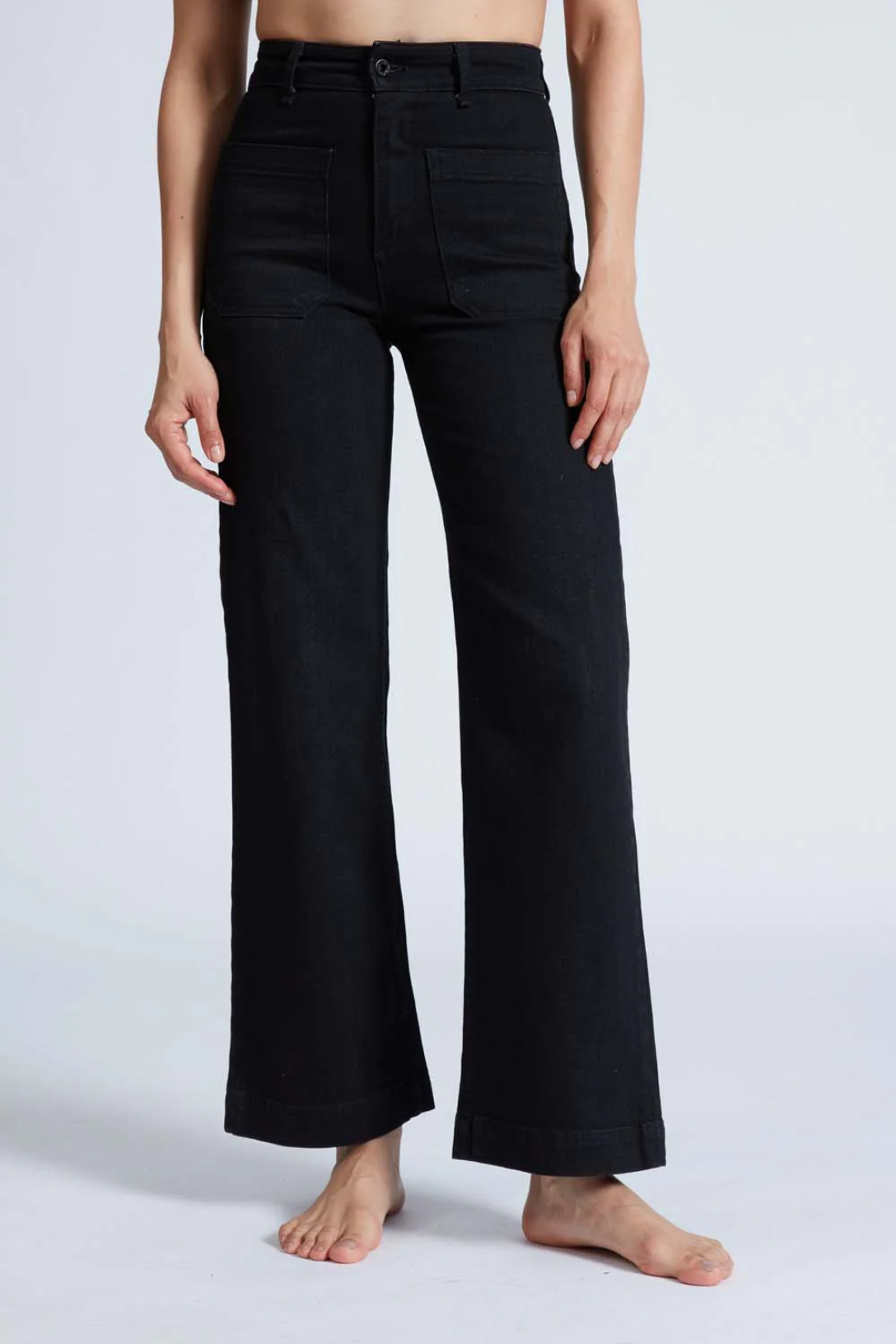 Sailor Pants for Women - High Waist Black Resin Stretch Pants | Comfortable & Stylish for Work, Travel & Casual Wear