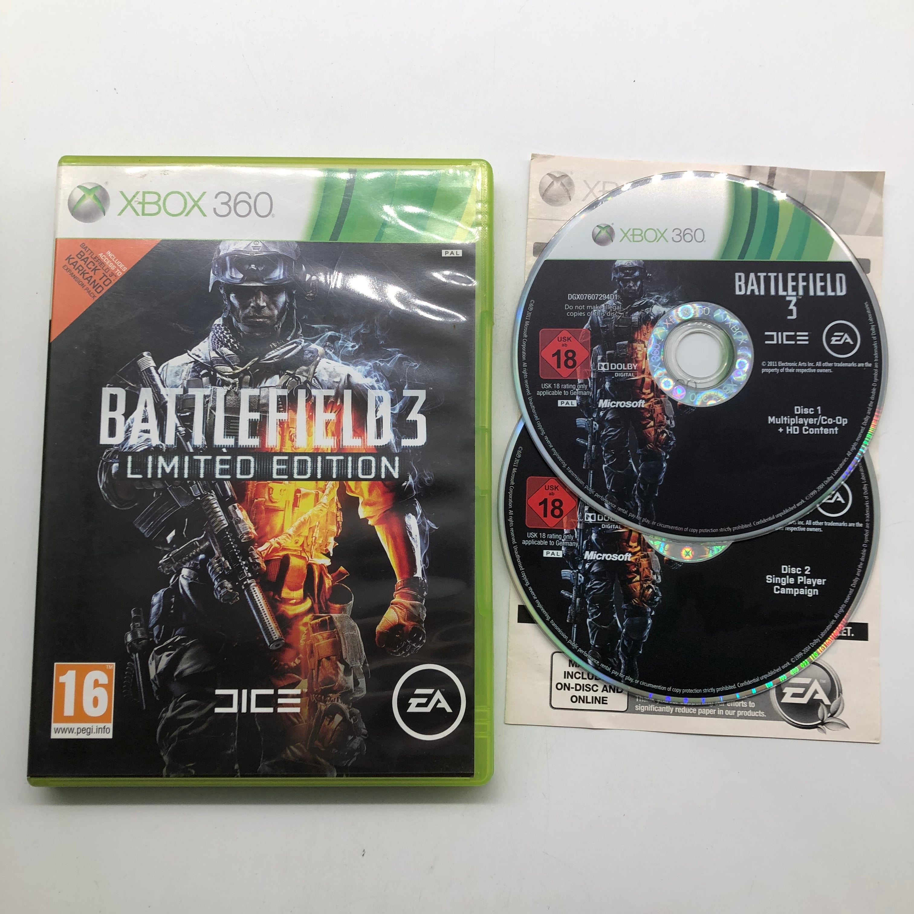 Battlefield 3 Limited Edition Xbox 360 Game with Manual - PAL Region Compatible - First-Person Shooter Action for Intense Multiplayer Battles & Campaign Mode