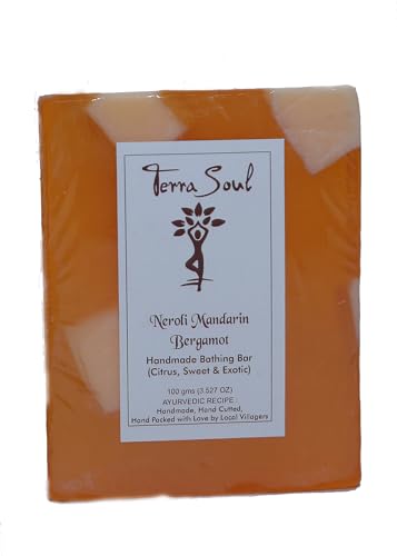 Terra Soul Natural Pure Organic Handmade Orange Soap - Gentle Cleansing for Sensitive Skin, Vegan & Cruelty-Free - Perfect for Daily Face & Body Wash, Gifts & Eco-Friendly Bathroom Essentials