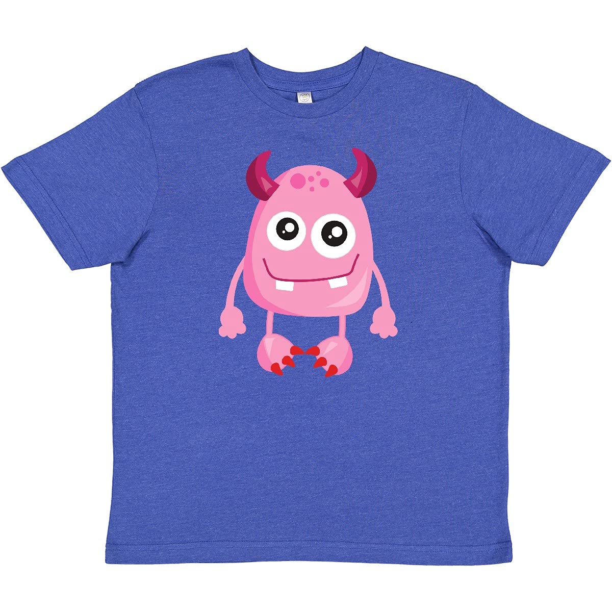 Inktastic Cute Pink Monster Funny Horns Youth T-Shirt - Perfect for Halloween Costumes, Birthday Gifts & Casual Wear