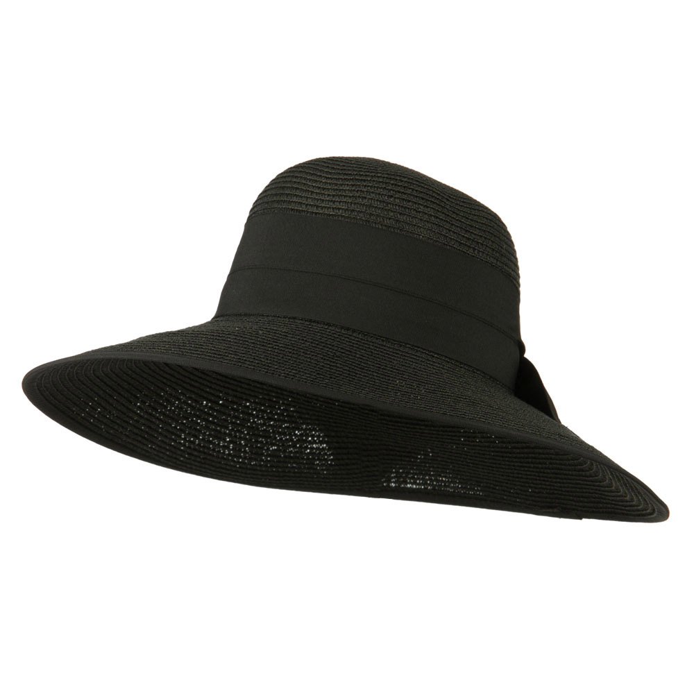 Women's Double Ribbon Paper Braid Sun Hat - Stylish Wide Brim Summer Hat for Beach, Garden & Outdoor Activities