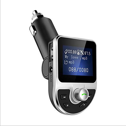 KXDFDC 5.0 Bluetooth FM Transmitter for Car - MP3 Player, USB Charger, Hands-Free Calling with Noise Cancellation - Perfect for Road Trips, Commuting & Charging Devices On-The-Go